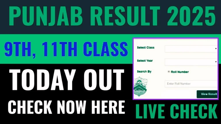 Punjab Board 9th 11th Class Result 2025